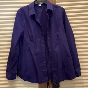 Coldwater Creek no iron SZ 14 button front long sleeve blouse